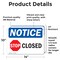Signmission Closed Sign With Symbol, 14 in W x Rectangle, Vinyl Decal OS-2PACK-NS-D-1014-L-10684 - alternate 6